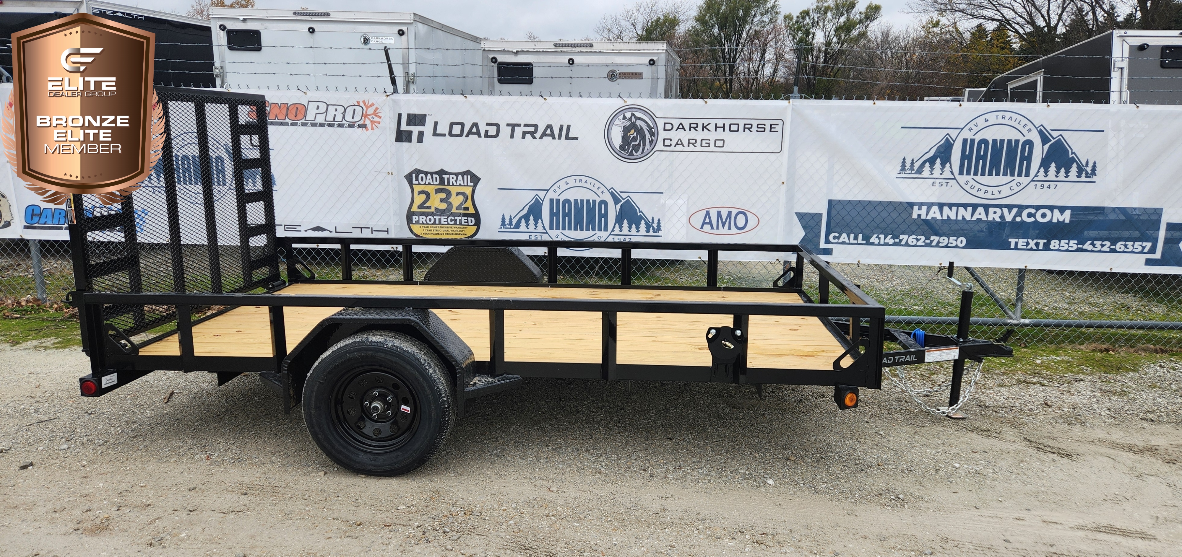 Load Trail 77 X10 Single Axle Steel Angle Frame Utility Trailer with Spring Assist Ramp Gate